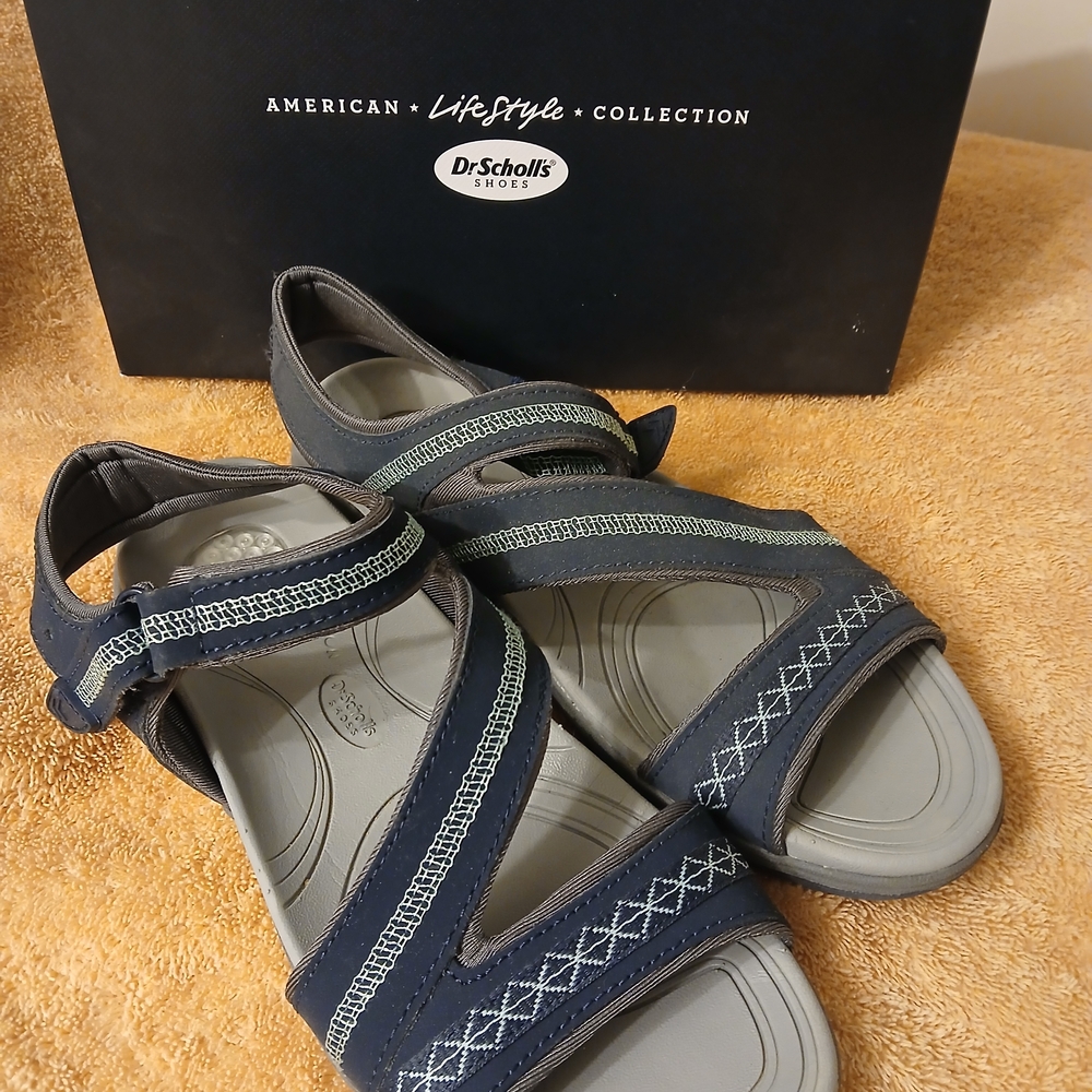 Dr. Scholl's Blue and Gray Sandals